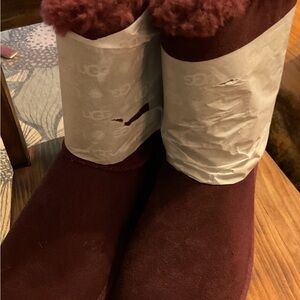 UGG Burgundy boots with Velvet Bows New!  W11